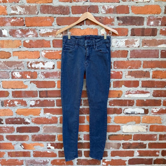 MOTHER‎ The Looker Skinny Jeans in Second Chance Size 27 Dark Blue Mid Rise - Picture 1 of 9